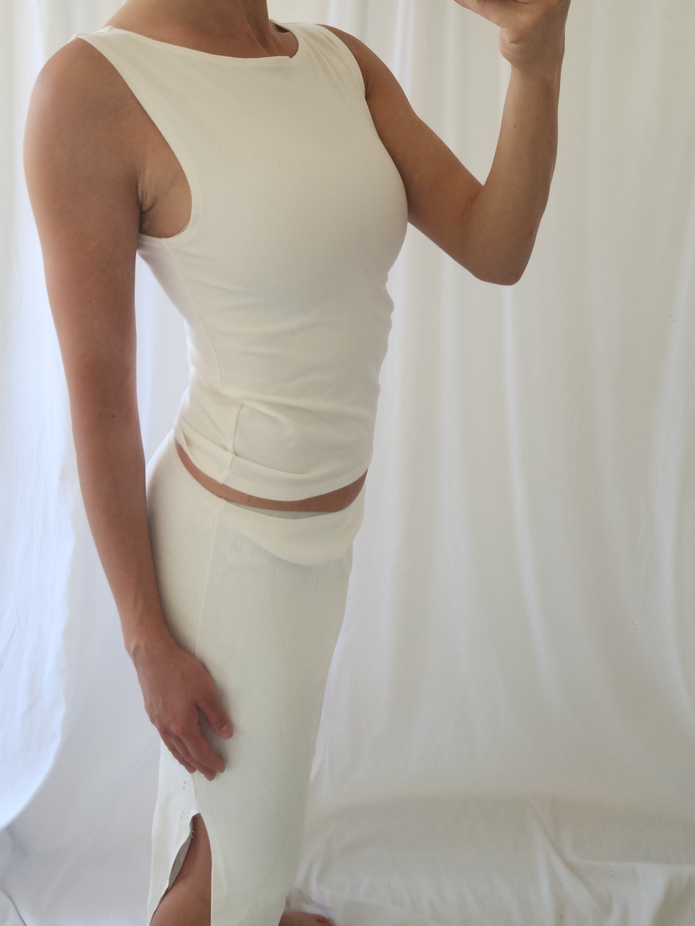 Reformation White Ribbed Tank Top - Picture 2 of 7